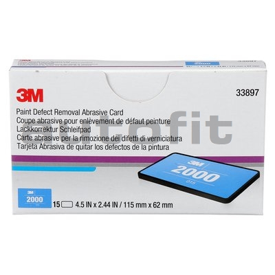 3M Paint Defect Removal Abrasive Card 2000 15 cards per pack 33897 115 mm x 62 mm 
