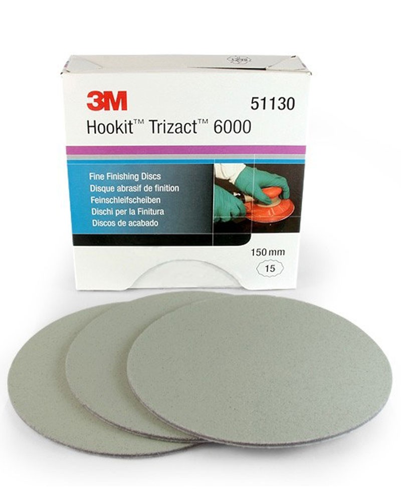 3M Trizact Fine Finishing Discs P6000 1pk Hookit H&L 150mm 51130 