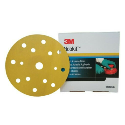 3M 50446 - 100 P150 15H Gold Hookit Discs 150mm