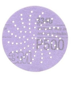 3M 51020 Hookit Purple Clean Sanding Abrasive Disc 334U, 75mm, Multi Hole, P500