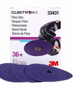 3M 33431 Cubitron II Roloc Fibre Disc 786C, 180 x 22mm, 36+, Pk5
