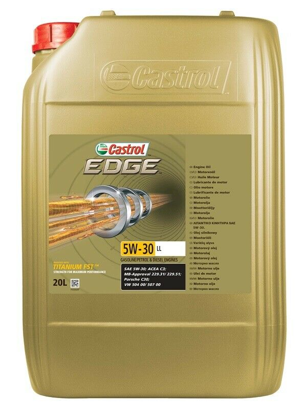 Castrol Edge 5W30 LL Fully Synthetic Long Life Engine Oil VW 504 / 507 20  Litres 20 L - Status Car Care